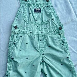 OshKosh B'gosh Aqua Shark Print Overalls